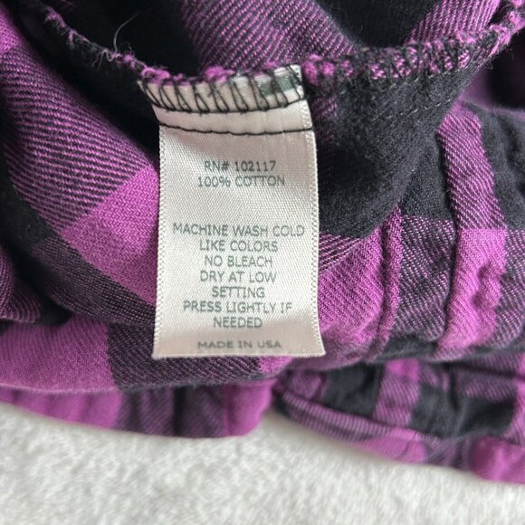 Eleven Stitch Design Women's Button Down Shirt L/S  Purple Plaid  Large USA - Picture 6 of 9
